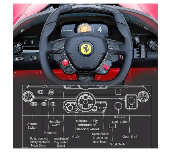 12V FERRARI KIDS RIDE ON CAR WITH REMOTE CONTROL - Image 4